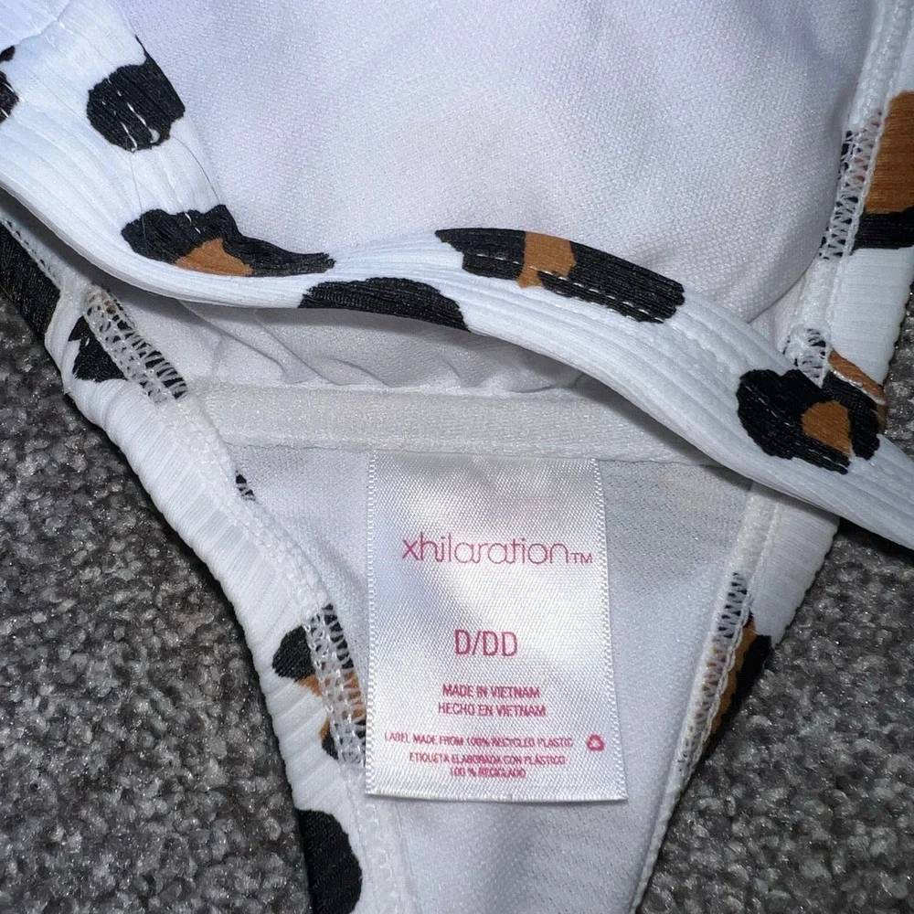 Xhileration bikini top size D DD animal print